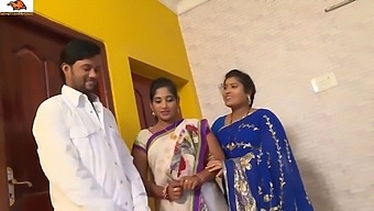 Pavitra And Bargavi, Telugu Sisters, Seduce Their Elderly Boss For Sex