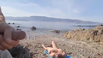 A Daring Man Reveals His Genitals To An Attractive Nudist Mother At The Beach, Who Eagerly Performs Oral Sex On Him